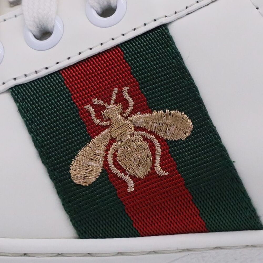 Gucci Ace Sneakers with Bee in White Leather - Picture 7 of 10